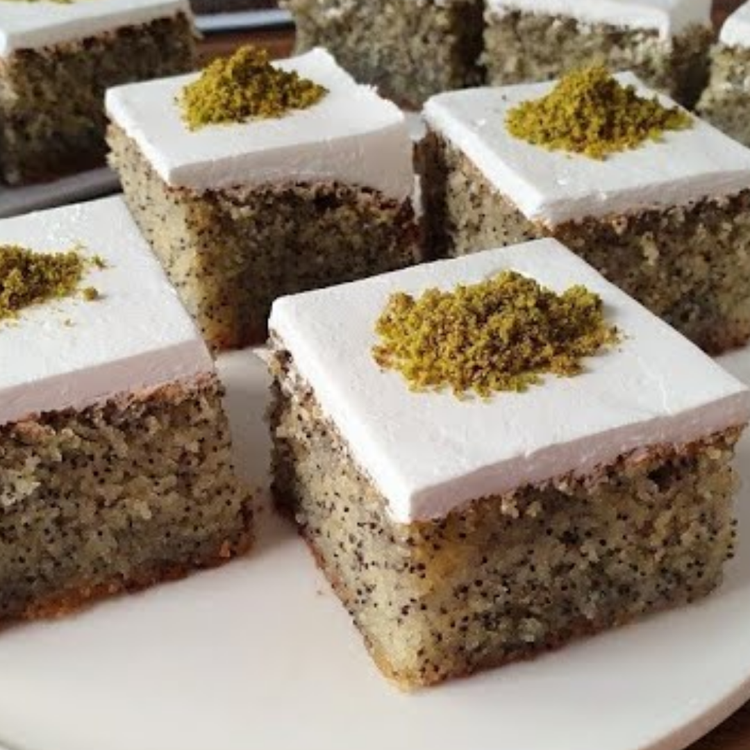 Revani-Kremalı Mavi Haşhaşlı